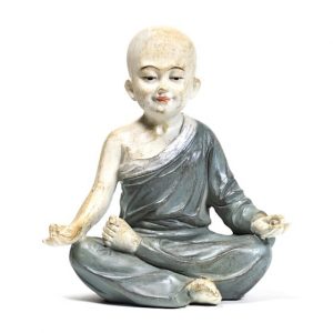Estatua del Monje del Yoga Ohm Gris