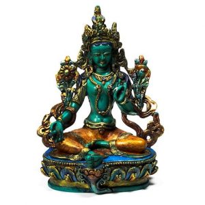 Estatua de Buda Tara - Tara Verde - 15 x 12 x 8 cm