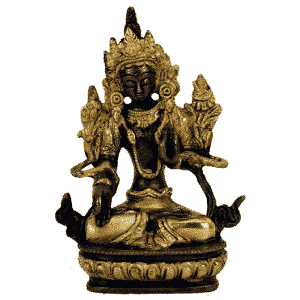 Estatua de Buda Tara Blanco Tara Dorada - 13 cm