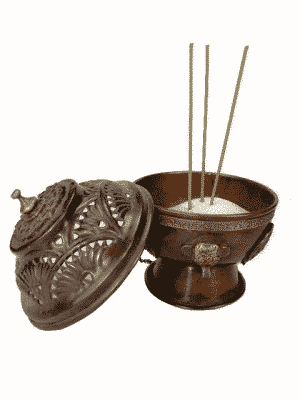 Quemador de Incienso Colgante Latón Acabado Antiguo (12 cm)