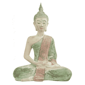 Figura de Buda tailandés meditando - verde - 33 x 19 x 43 cm