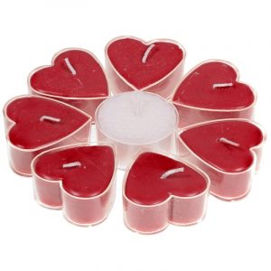Velas Perfumadas de Comercio Justo en Forma de Corazón Rosa (set de 7 + 1)