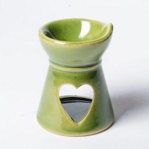 Quemador de Aromas para tarts/wax melts Verde Corazón (8 x 6,5 cm)