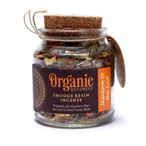 Organic Goodness Incienso de hierbas aromáticas de mandarina y laurel (80 gramos)