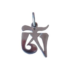 Colgante de plata Ohm tibetano - 15 x 17 mm