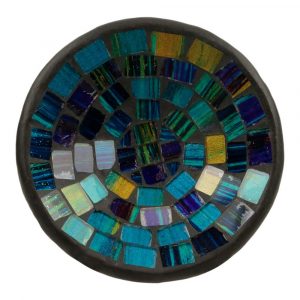 Cuenco de mosaico azul oscuro - verde (10,5 x 10,5 x 3 cm)