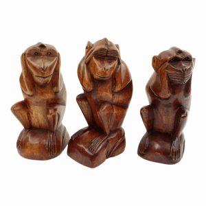 Figuras de Madera Los Tres Monos Sabios (set de 3)