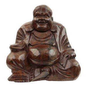 Estatua de Madera Buda Sonriente (12 cm)