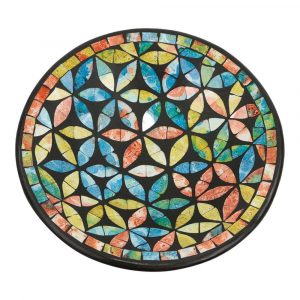 Cuenco Redondo de Mosaico de conchas multicolor (24 x 6 cm)