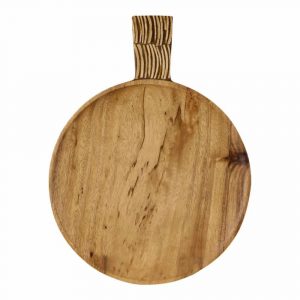 Cuenco redondo de madera con coco (37 x 27 cm)