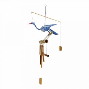 Carillón de bambú Pájaro Azul (105 x 40 x 19 cm)