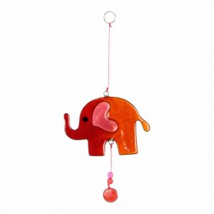 Adorno Rojo de Elefante Colgante (23 x 11 x 1 cm)