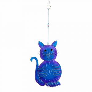 Decoración Colgante Gato Sentado Azul (30 x 11 x 1 cm)