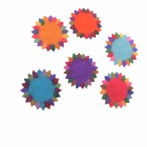 Posavasos de Fieltro Girasol Multicolor (set de 6)