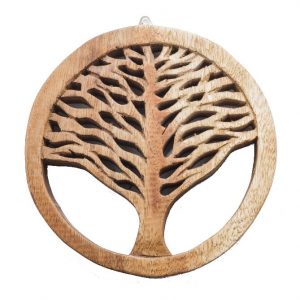 Árbol de la Vida Decoración de Pared de Madera de Acacia (20 cm)