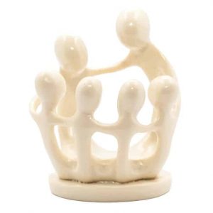 Estatua de Familia de 6 Personas Blanco (9 cm)