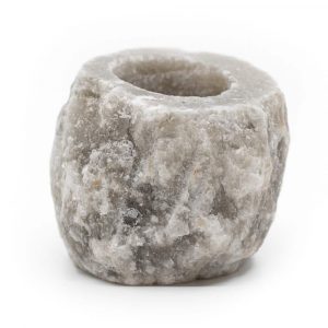 Portavelas de Piedra de Sal Gris (400 - 700 gramos) ca. 9 x 9 x 10 cm