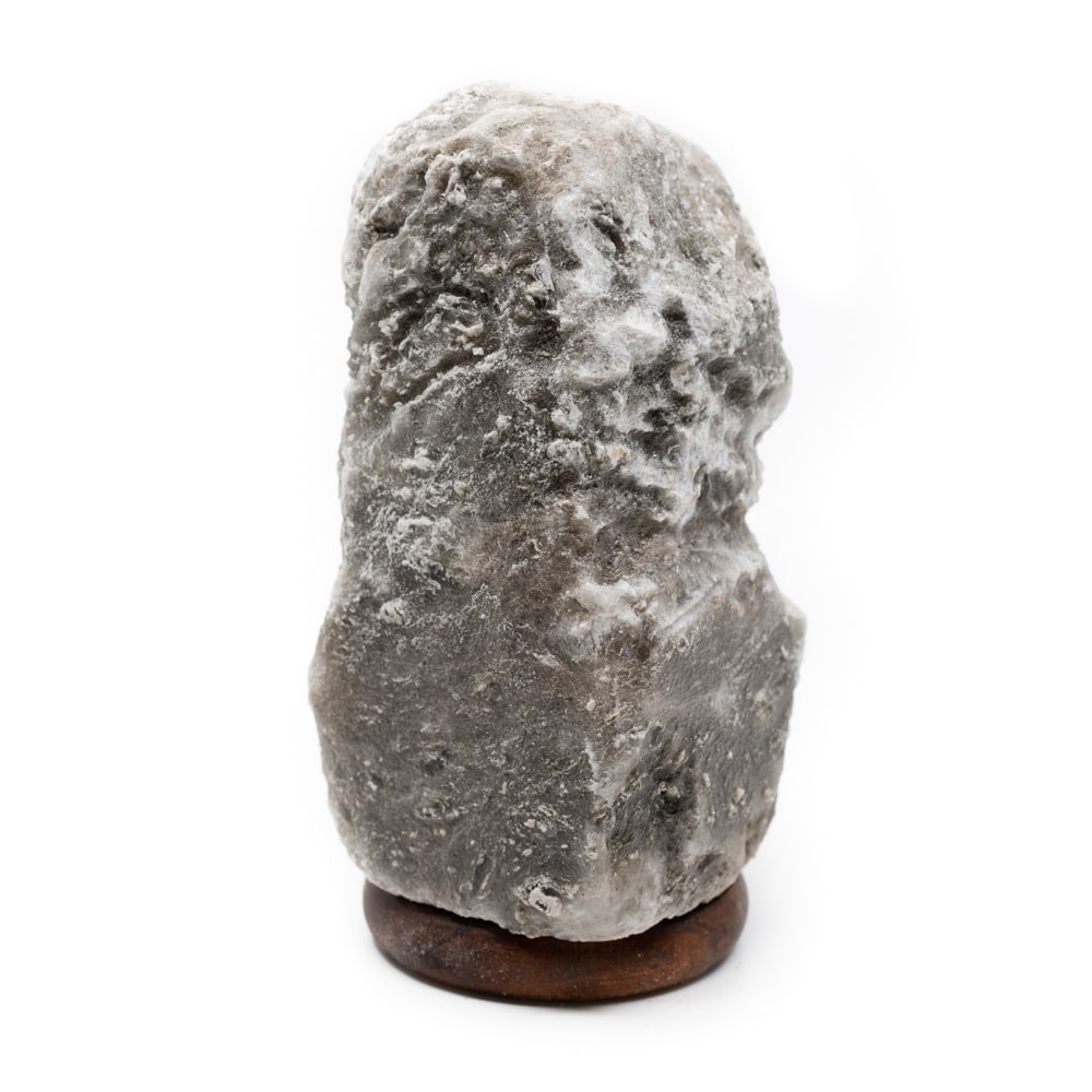 Lámpara de sal del Himalaya gris (3-4 kg) aprox. 20 x 12 x 9 cm