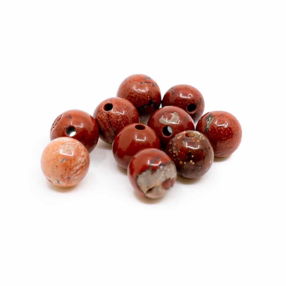 Piedras Sueltas de Jaspe Rojo - 10 piezas (6 mm)