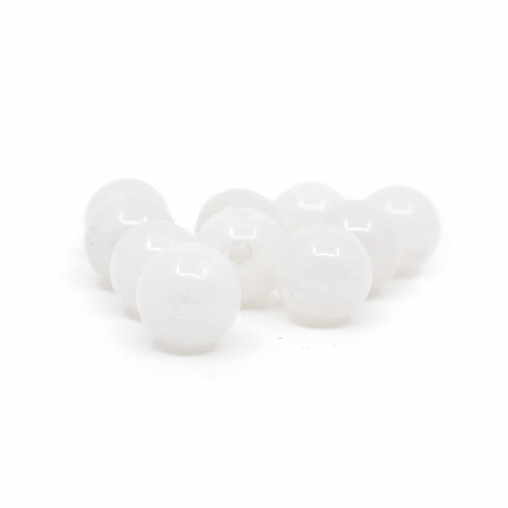 Cuentas Sueltas de Jade Blanco - 10 piezas (10 mm)