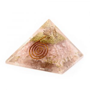 Pirámide Orgonita Cuarzo Rosa - Espiral - (40 mm)