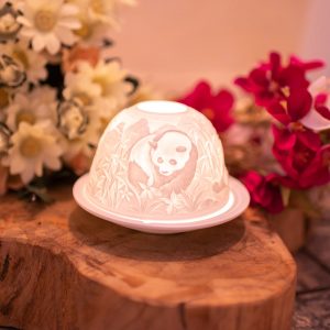 Iluminación Acogedora Portavelas de Porcelana Pandas