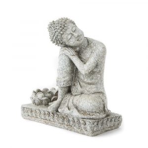 Buda con Portavelas Gris Piedra (17,5 cm)