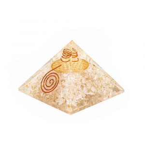 Pirámide Cristal de Roca de Orgonita - Flor de la Vida - (70 mm)