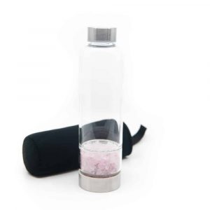 Botella de Agua de Cuarzo Rosa Spiru Gemas- 400 ml