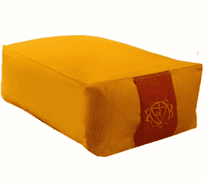 Cojín de Meditación Yogi & Yogini Rectangular Algodón Amarillo - 3er Chakra - 38 x 28 x 15 cm