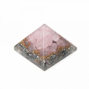 Mini Pirámide de Orgonita de Cuarzo Rosa (25 mm)