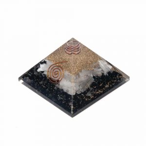 Pirámide de Orgonita Turmalina Negra/Selenita (70 mm)