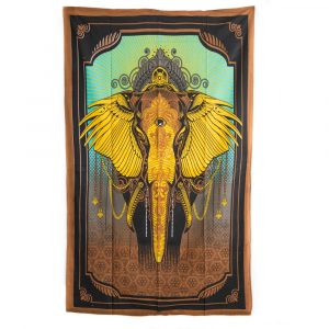 Tapiz de Algodón Auténtico de elefante (215 x 135 cm)