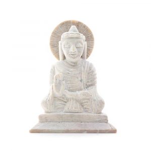 Estatua de Piedra de Buda - Acabado Antiguo - Enseñanza (10 cm)