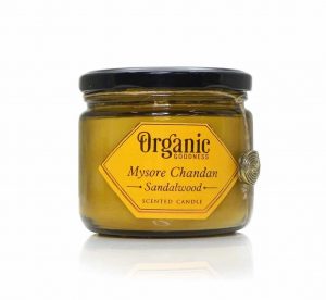 Organic Goodness Cera de Soja Vela Perfumada Mysore Chandan Sándalo (200 gramos)