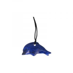 Colgante Delfín Howlita Azul (perforado)