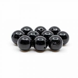 Cuentas Sueltas de Turmalina Negra - 10 piezas (12 mm)
