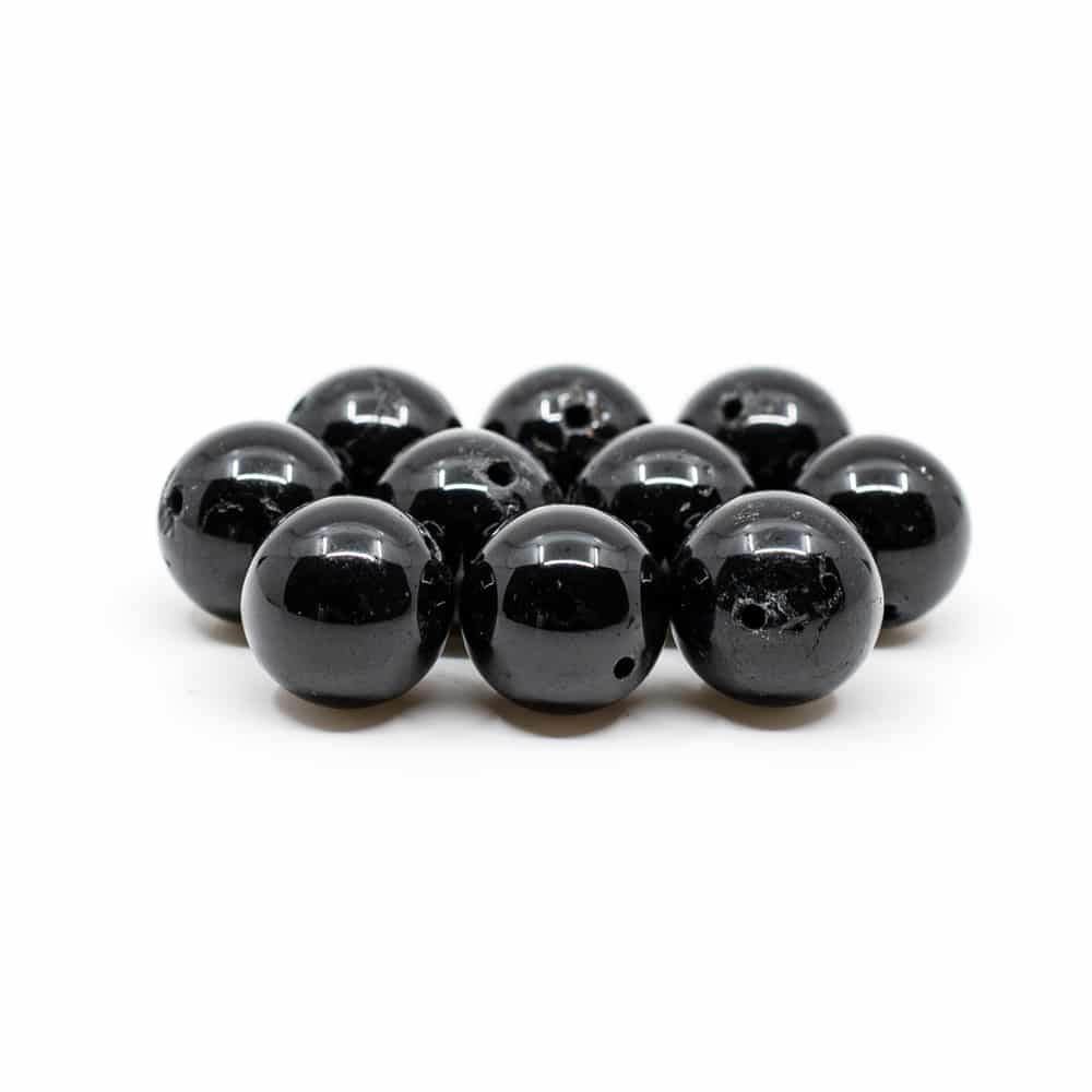 Cuentas Sueltas de Turmalina Negra - 10 piezas (12 mm)