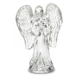 Ángel de cristal con alas de cristal esmerilado (10,4 cm)