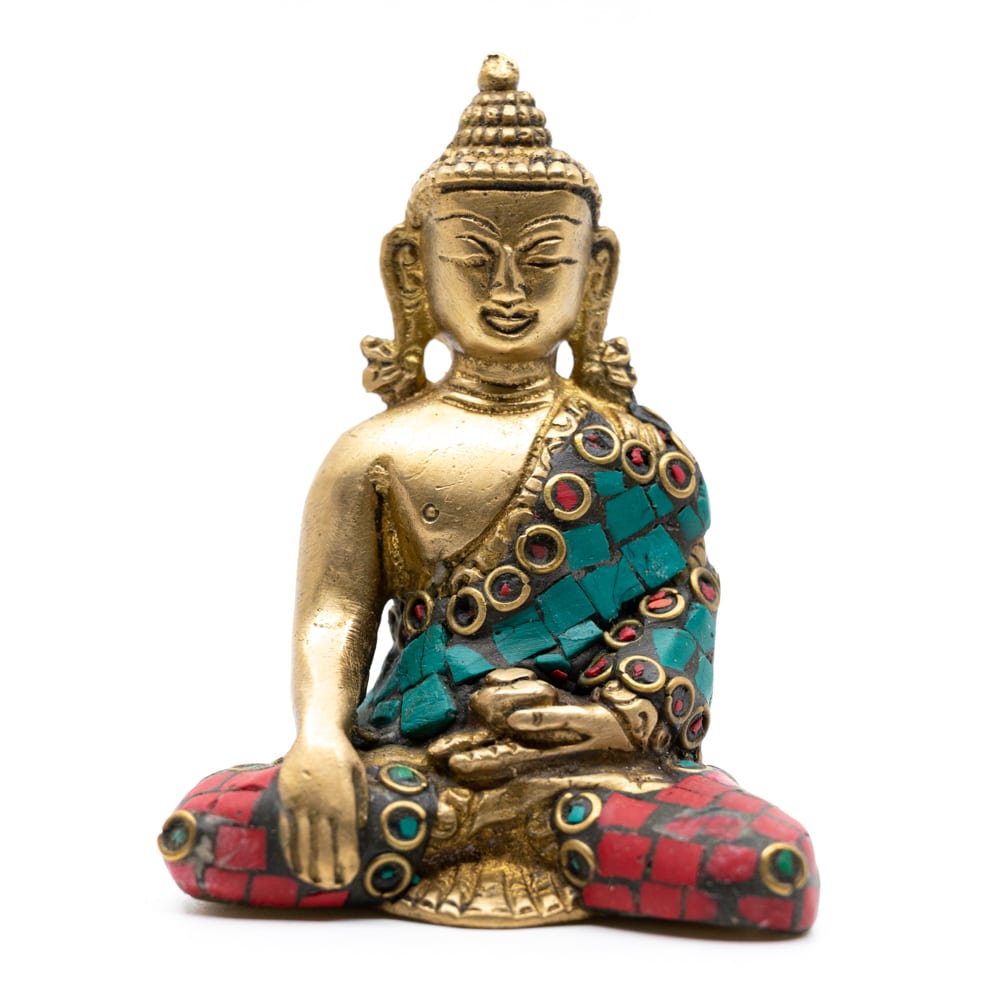 Estatua de Buda Shakyamuni con Decoración de Mosaico (7 cm)
