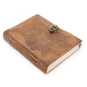 Cuaderno de Cuero Hecho a Mano con Búho (17,5 x 13 cm)