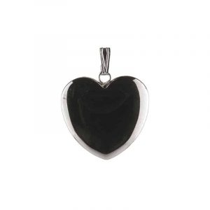 Colgante de piedra preciosa en forma de corazón Hematita (20 mm)