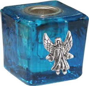 Portavelas Mini Cubo Turquesa - Ángel Melchizedech