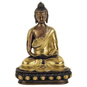 Estatua de Buda japonesa de latón Amithaba bicolor - 20 cm