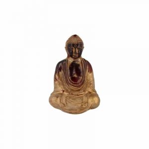 Estatua de Buda japonesa de plástico rojo - 15,5 x 12 cm