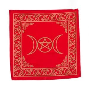 Mantel de Altar de Algodón Pentagrama Rojo (50 x 50 cm)