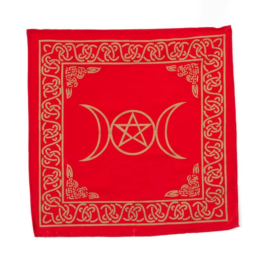 Mantel de Altar de Algodón Pentagrama Rojo (50 x 50 cm)
