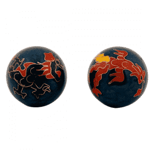 Esferas Chinas Dragón y Fénix Azul Oscuro