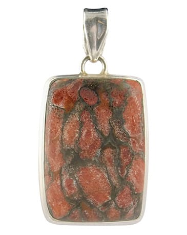 Colgante de plata con Turquesa Mojave Rojo - de color (Modelo 3)