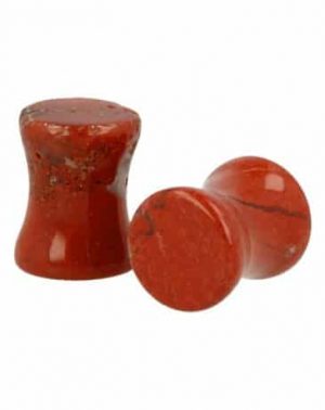 Plug Piercing de oreja Jaspe Rojo - 8 mm (Juego de 2)
